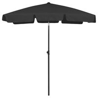 vidaXL Parasol de plage noir 180x120 cm