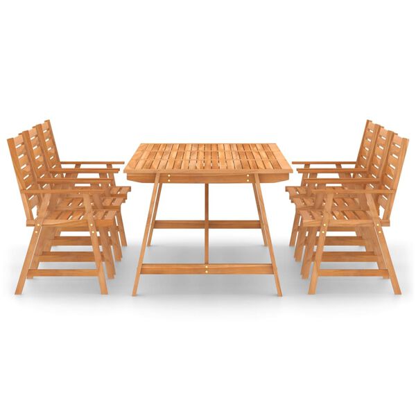 vidaXL Ensemble &agrave; manger de jardin 7 pcs Bois d'acacia solide