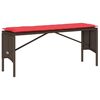 vidaXL Ensemble &agrave; manger de jardin 3 pcs et coussins marron poly rotin