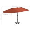 vidaXL Parasol d'extérieur avec poteau en aluminium terre cuite
