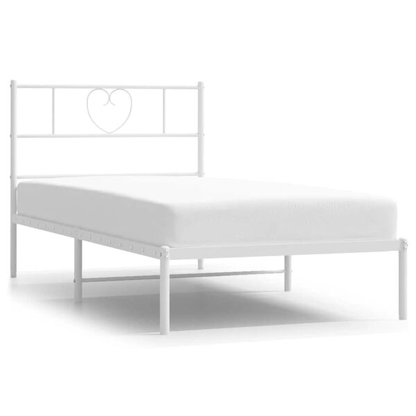 vidaXL Cadre de lit métal sans matelas et tête de lit blanc 100x200 cm