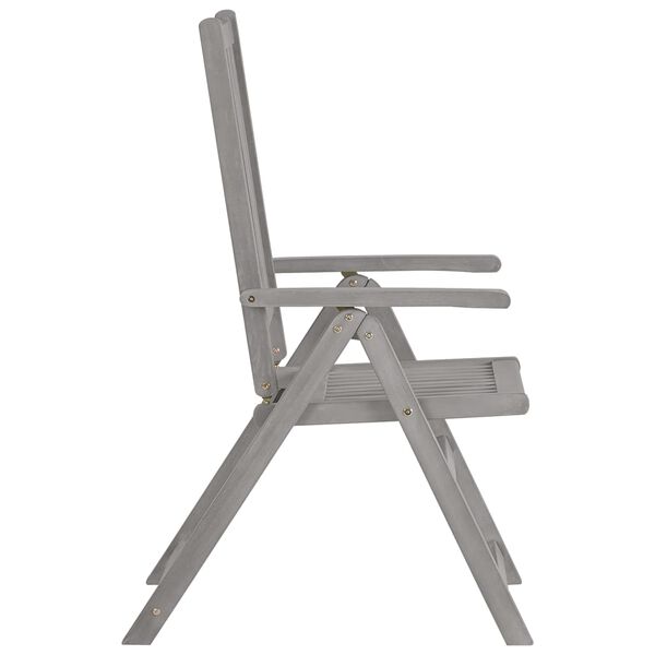 vidaXL Chaises inclinables de jardin lot de 2 Gris Bois solide acacia