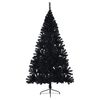 vidaXL Demi sapin de Noël artificiel avec support Noir 240 cm PVC