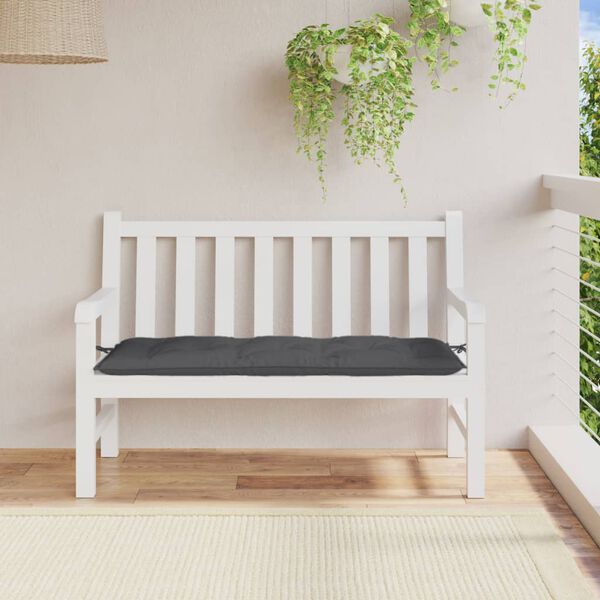 vidaXL Coussin de banc de jardin anthracite m&eacute;lang&eacute; 120x50x7 cm tissu