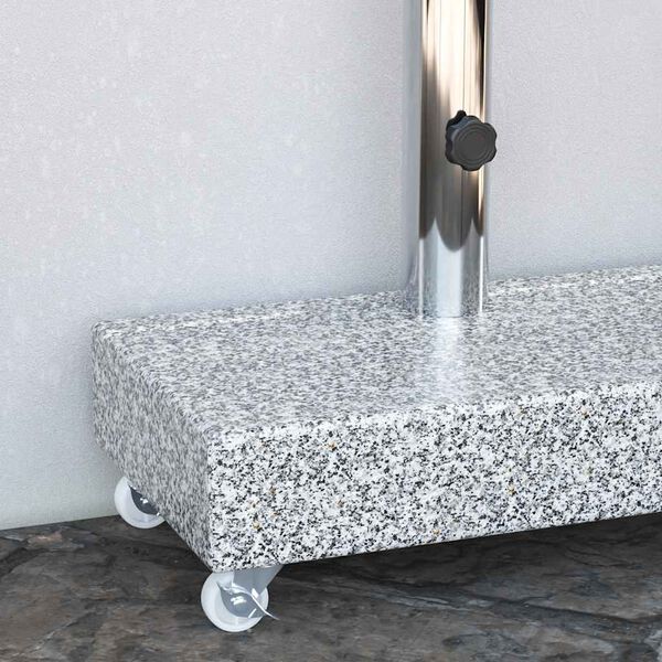 vidaXL Socle de parasol Gris clair 45x25x8,3 cm Granite