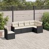 vidaXL Salon de jardin 6 pcs avec coussins noir r&eacute;sine tress&eacute;e