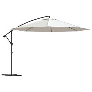 vidaXL Parasol de jardin en porte-à-faux 3,5 m blanc sable