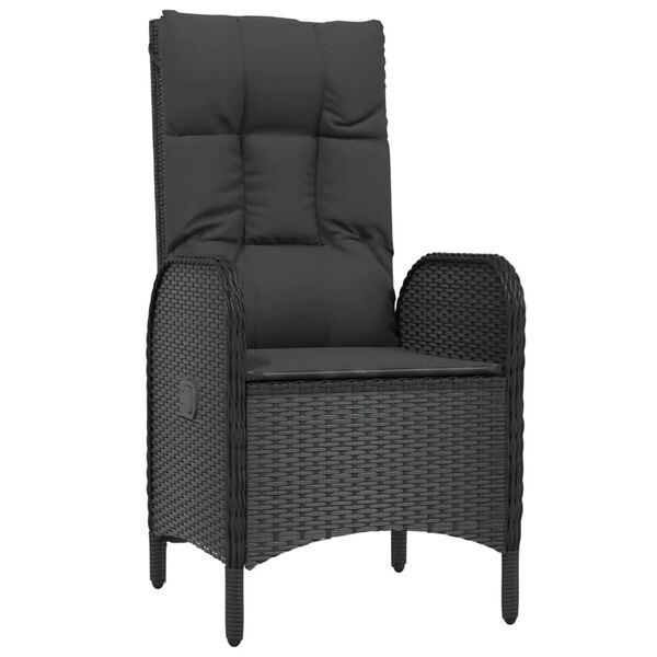 vidaXL Chaises d'ext&eacute;rieur lot de 2 R&eacute;sine tress&eacute;e Noir