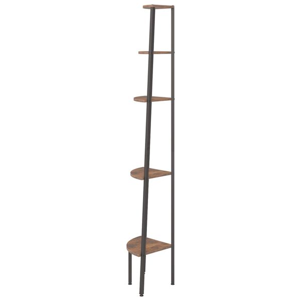 vidaXL &Eacute;tag&egrave;re d'angle 5 niveaux Marron fonc&eacute; et noir 45,5x31,5x180 cm