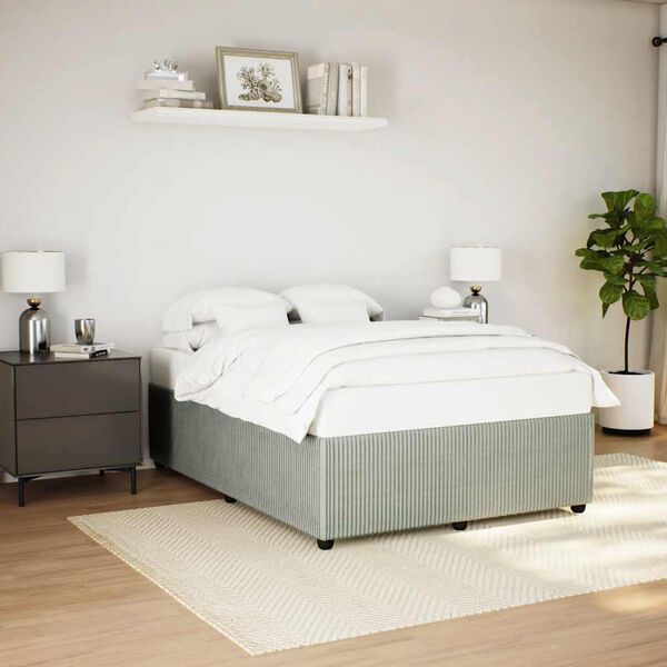 vidaXL Cadre de lit sans matelas gris clair queen velours