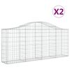 vidaXL Paniers &agrave; gabions arqu&eacute;s 2 pcs 200x30x80/100 cm Fer galvanis&eacute;