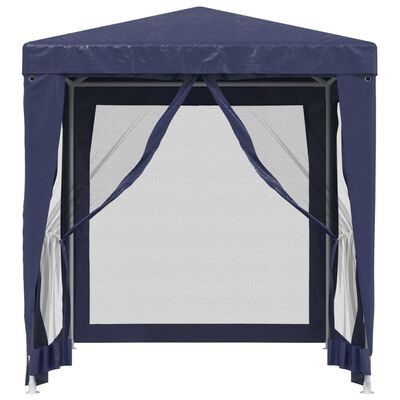 vidaXL Tente de fête avec 4 parois latérales en maille Bleu 2x2 m PEHD