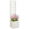 vidaXL Cache-pot de jardin Blanc 36 x 36 x 140 cm Polypropylène