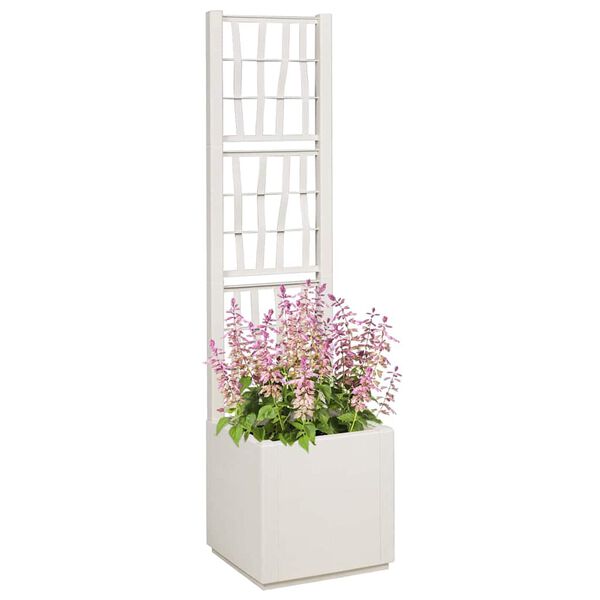 vidaXL Cache-pot de jardin Blanc 36 x 36 x 140 cm Polypropylène