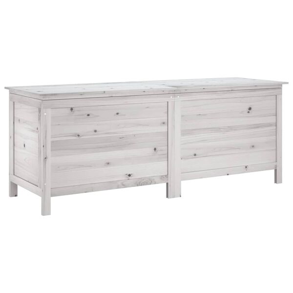 vidaXL Bo&icirc;te de rangement jardin blanc 150x50x56,5cm bois massif sapin