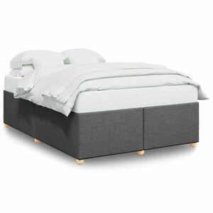 vidaXL Cadre de lit sans matelas gris fonc&eacute; tissu