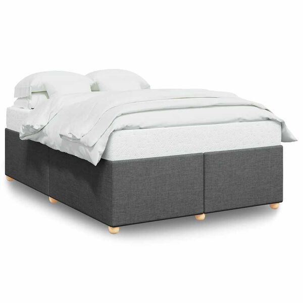 vidaXL Cadre de lit sans matelas gris fonc&eacute; tissu