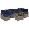 vidaXL Ensemble de canapé de jardin 8 pcs Gris et bleu marine