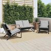 vidaXL Ensemble de meubles de balcon avec coussins 3 pcs noir acier