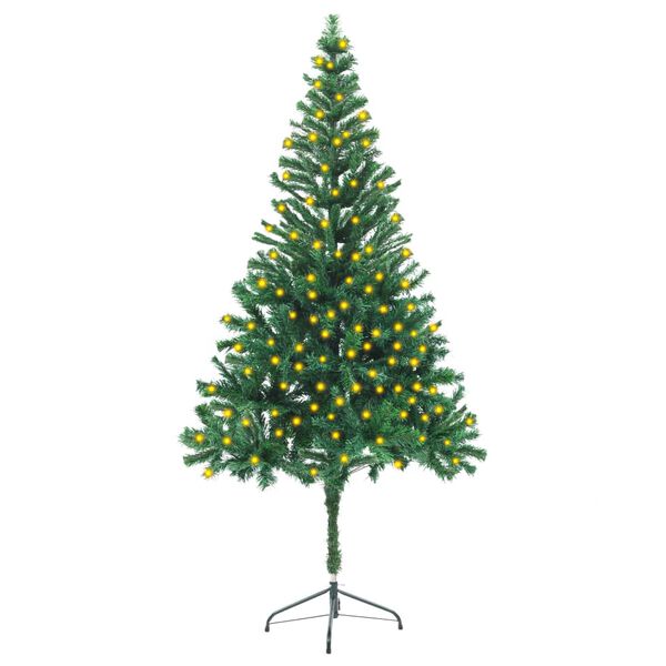 vidaXL Arbre de No&euml;l artificiel pr&eacute;-&eacute;clair&eacute;/support 180cm 564 branches