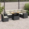vidaXL Salon de jardin 7 pcs avec coussins noir r&eacute;sine tress&eacute;e