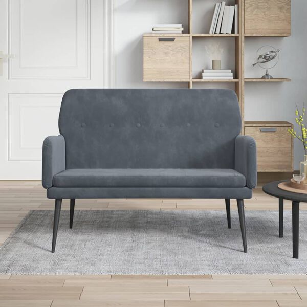 vidaXL Banc Gris fonc&eacute; 108x79x79 cm Velours