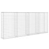 vidaXL Mur &agrave; gabion avec couvercles Acier galvanis&eacute; 200 x 20 x 85 cm