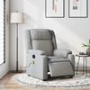 vidaXL Fauteuil inclinable de massage &eacute;lectrique gris clair tissu