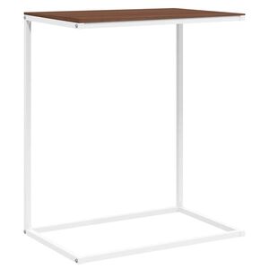 vidaXL Table d'appoint Blanc 55x35x66 cm Bois d'ing&eacute;nierie
