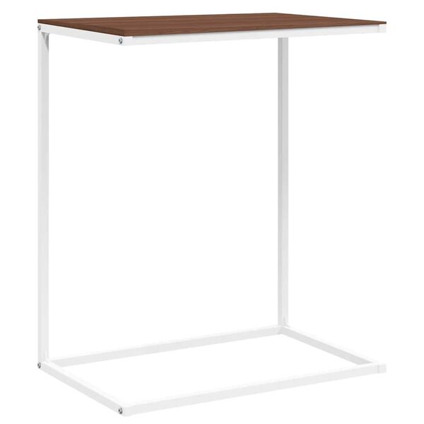 vidaXL Table d'appoint Blanc 55x35x66 cm Bois d'ing&eacute;nierie