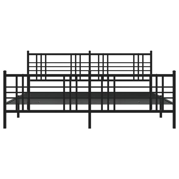 vidaXL Cadre de lit m&eacute;tal sans matelas avec pied de lit noir 193x203cm