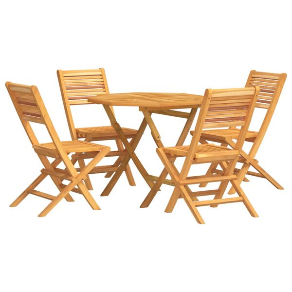 vidaXL Ensemble &agrave; manger de jardin 5 pcs Bois de teck massif