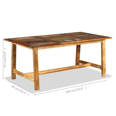 vidaXL Table de salle à manger Bois de récupération massif 180 cm