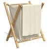 vidaXL Panier &agrave; linge blanc cr&egrave;me 45x55x63,5 cm bambou