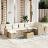 vidaXL Salon de jardin avec coussins 8 pcs beige r&eacute;sine tress&eacute;e