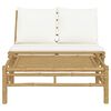 vidaXL Salon de jardin 2 pcs avec coussins blanc crème bambou