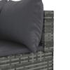 vidaXL Salon de jardin 4 pcs avec coussins Gris R&eacute;sine tress&eacute;e