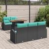 vidaXL Ensemble de canap&eacute; de jardin 6 pcs Noir Poly rotin