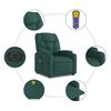 vidaXL Fauteuil inclinable de massage électrique vert foncé tissu