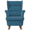 vidaXL Fauteuil à bascule à oreilles en velours bleu bois massif