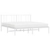 vidaXL Cadre de lit m&eacute;tal sans matelas et t&ecirc;te de lit blanc 193x203 cm