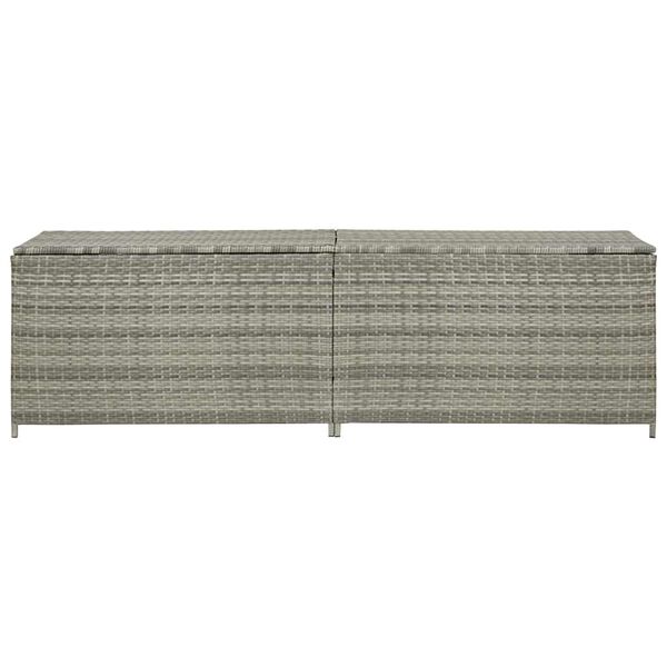 vidaXL Bo&icirc;te de rangement de jardin r&eacute;sine tress&eacute;e 200x50x60 cm gris