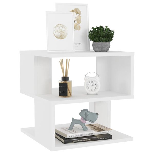 vidaXL Table d'appoint Blanc 40x40x40 cm Agglom&eacute;r&eacute;