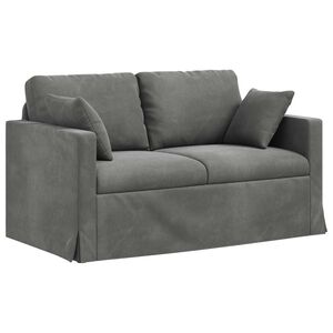 vidaXL Canap&eacute; Gris fonc&eacute; 138 x 78 x 80 cm Velours
