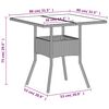 vidaXL Table de jardin avec dessus en verre gris clair r&eacute;sine tress&eacute;e