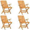 vidaXL Chaises de jardin pliantes lot de 4 61x67x90cm bois massif teck