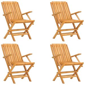 vidaXL Chaises de jardin pliantes lot de 4 61x67x90cm bois massif teck