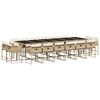 vidaXL Ensemble &agrave; manger de jardin et coussins 17 pcs beige