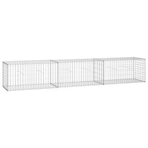 vidaXL Mur en gabion avec couvercles Acier galvanis&eacute; 300 x 50 x 50 cm