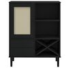 vidaXL Buffet SENJA aspect rotin noir 90x40x112cm bois massif de pin